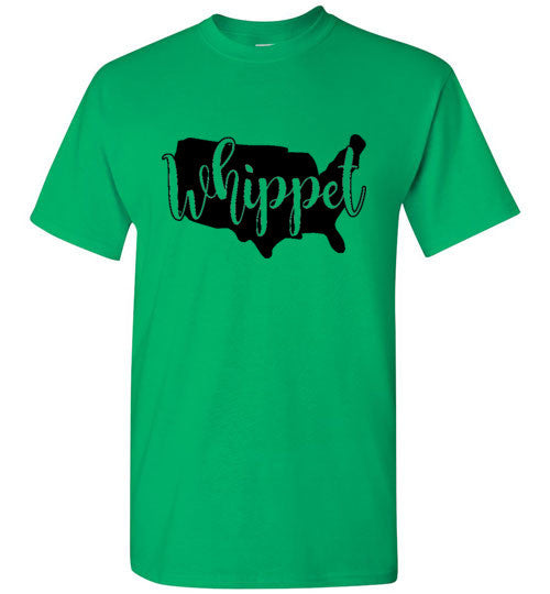 USA Whippet Gildan SS Unisex Adult & Youth Unisex TShirt Black Print - WagALotBowWow