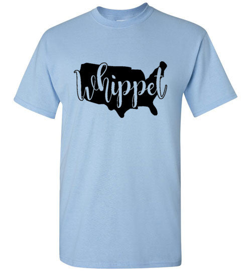 USA Whippet Gildan SS Unisex Adult & Youth Unisex TShirt Black Print - WagALotBowWow