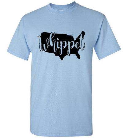 USA Whippet Gildan SS Unisex Adult & Youth Unisex TShirt Black Print - WagALotBowWow