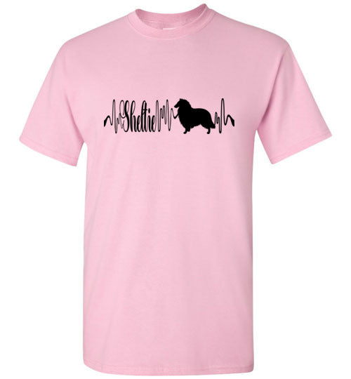 Sheltie Heartbeat Unisex Gildan Short-Sleeve T-Shirt - WagALotBowWow
