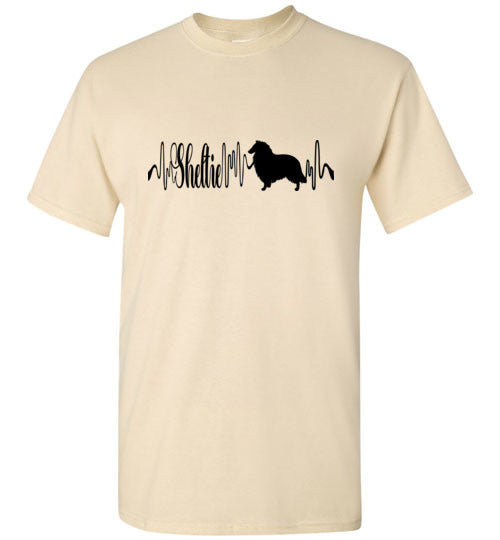 Sheltie Heartbeat Unisex Gildan Short-Sleeve T-Shirt - WagALotBowWow