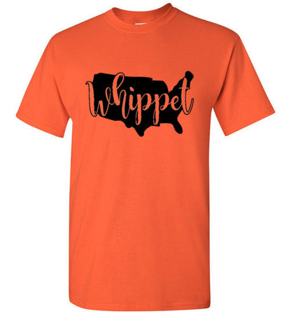 USA Whippet Gildan SS Unisex Adult & Youth Unisex TShirt Black Print - WagALotBowWow