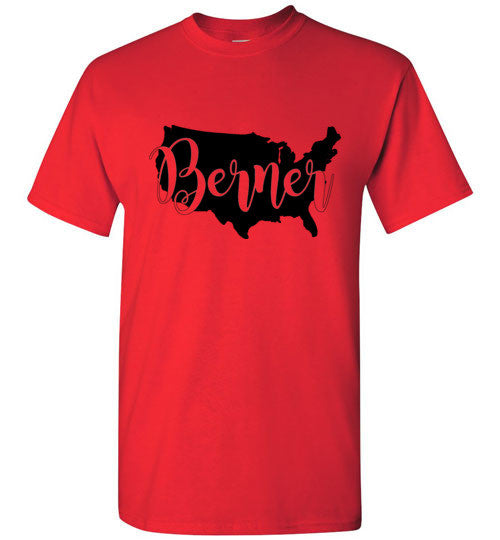 USA Berner Unisex Adult & Youth Gildan Short Sleeve T-Shirt Black Print - WagALotBowWow