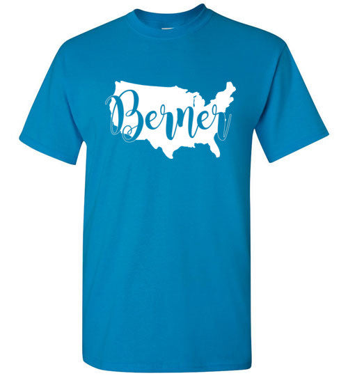 USA Berner Unisex Adult & Youth Gildan Short Sleeve T-Shirt White Print - WagALotBowWow