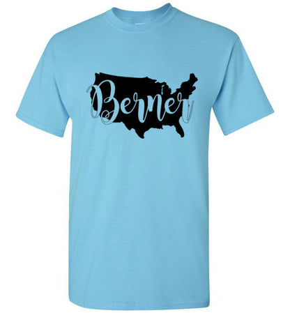 USA Berner Unisex Adult & Youth Gildan Short Sleeve T-Shirt Black Print - WagALotBowWow
