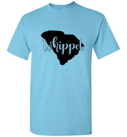 SC Whippet Gildan SS Unisex Adult & Youth Unisex TShirt Black Print - WagALotBowWow