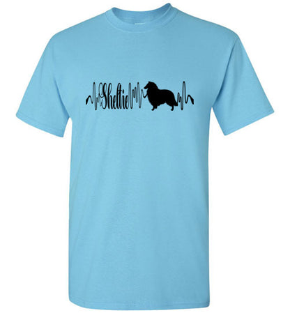 Sheltie Heartbeat Unisex Gildan Short-Sleeve T-Shirt - WagALotBowWow