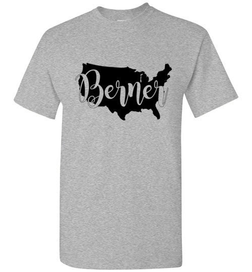 USA Berner Unisex Adult & Youth Gildan Short Sleeve T-Shirt Black Print - WagALotBowWow