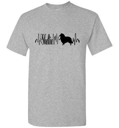 Sheltie Heartbeat Unisex Gildan Short-Sleeve T-Shirt - WagALotBowWow