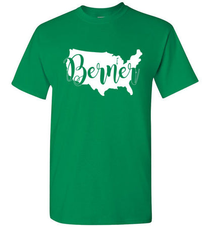 USA Berner Unisex Adult & Youth Gildan Short Sleeve T-Shirt White Print - WagALotBowWow