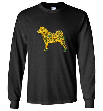 Sunflower Akita LongSleeve & Hoodie - WagALotBowWow