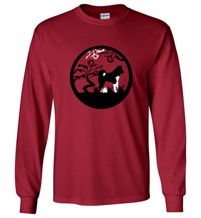 Akita Tree Gildan Long Sleeve T-Shirt - WagALotBowWow