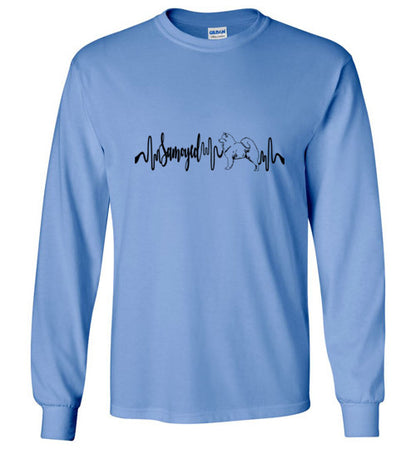 Samoyed Heartbeat Unisex Long Sleeve T-Shirt - WagALotBowWow