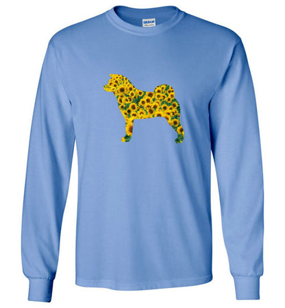Sunflower Akita LongSleeve & Hoodie - WagALotBowWow