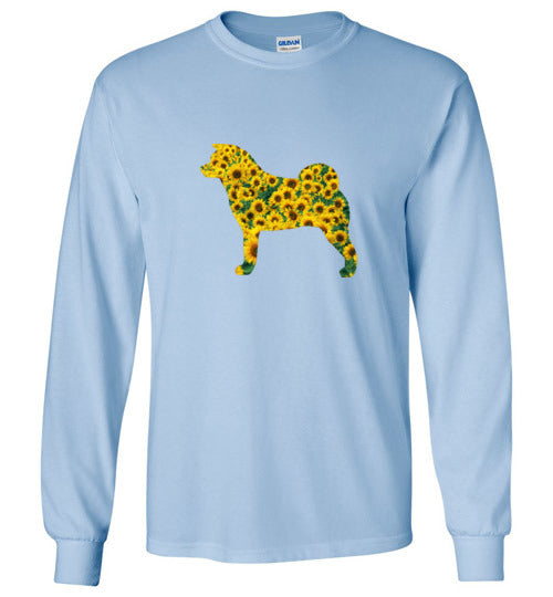Sunflower Akita LongSleeve & Hoodie - WagALotBowWow