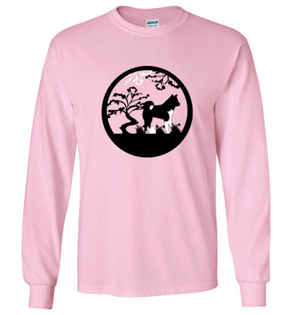 Akita Tree Gildan Long Sleeve T-Shirt - WagALotBowWow