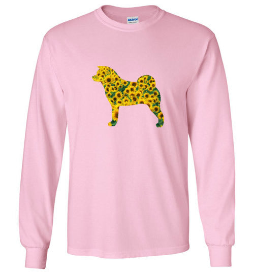 Sunflower Akita LongSleeve & Hoodie - WagALotBowWow