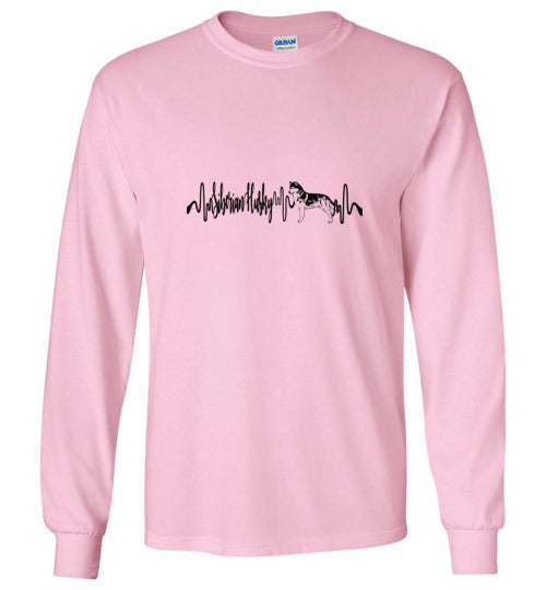 Siberian Husky Heartbeat Unisex Long Sleeve T-Shirt - WagALotBowWow
