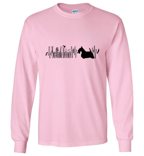 Scottish Terrier Heartbeat Unisex LongSleeve Shirt - WagALotBowWow