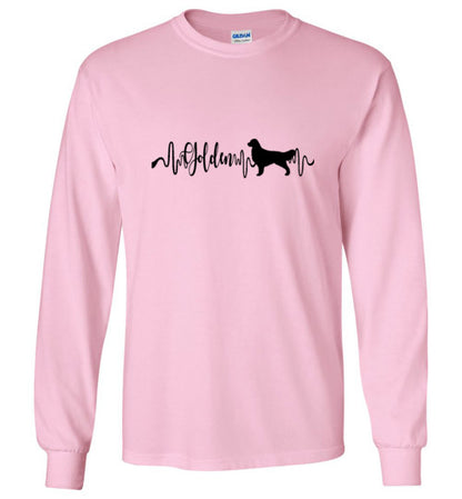 Golden Heartbeat Gilden Unisex Long Sleeve T-Shirt Black - WagALotBowWow