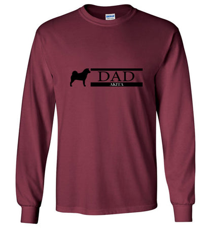 Akita Dad Unisex Long Sleeve T-Shirt - WagALotBowWow
