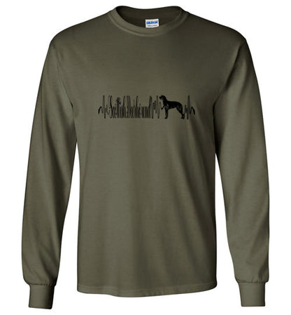 Scottish Deerhound Heartbeat Unisex Long Sleeve T-Shirt - WagALotBowWow