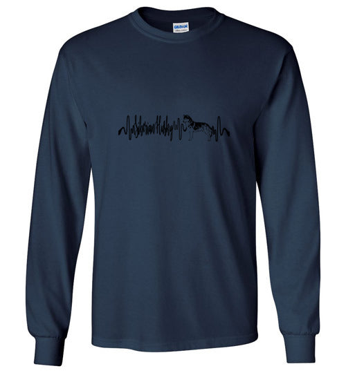 Siberian Husky Heartbeat Unisex Long Sleeve T-Shirt - WagALotBowWow