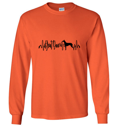 Great Dane Heartbeat Unisex Long Sleeve T-Shirt - WagALotBowWow