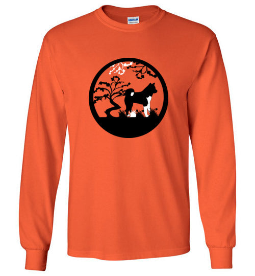 Akita Tree Gildan Long Sleeve T-Shirt - WagALotBowWow