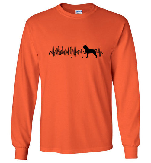 Wiredhair Griffon Heartbeat Long Sleeve Shirt Black Lettering - WagALotBowWow