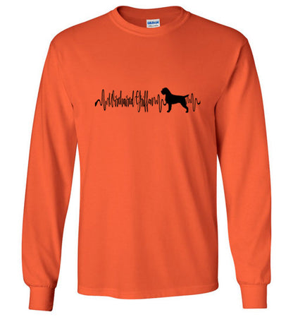 Wiredhair Griffon Heartbeat Long Sleeve Shirt Black Lettering - WagALotBowWow