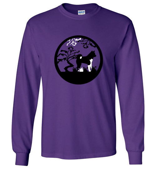 Akita Tree Gildan Long Sleeve T-Shirt - WagALotBowWow
