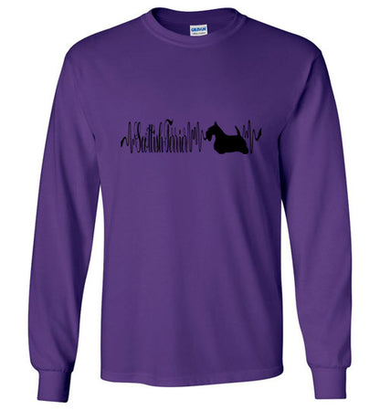 Scottish Terrier Heartbeat Unisex LongSleeve Shirt - WagALotBowWow
