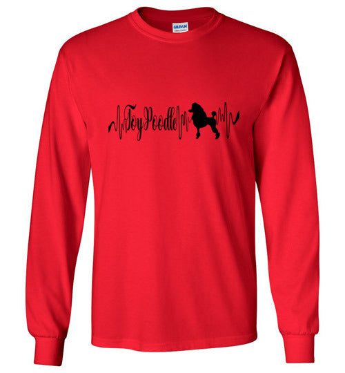Toy Poodle Heartbeat Unisex Long Sleeve T-Shirt - WagALotBowWow