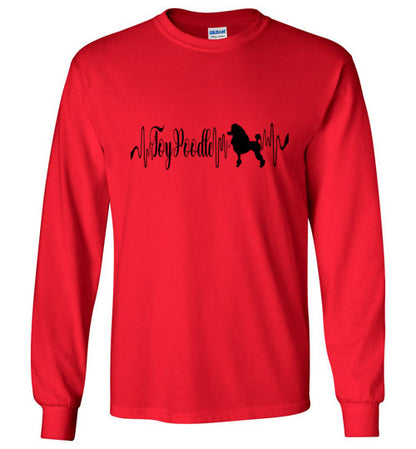 Toy Poodle Heartbeat Unisex Long Sleeve T-Shirt - WagALotBowWow