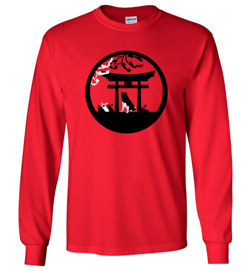 Akita Gate Gildan Long Sleeve T-Shirt - WagALotBowWow