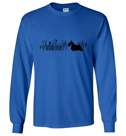Scottish Terrier Heartbeat Unisex LongSleeve Shirt - WagALotBowWow