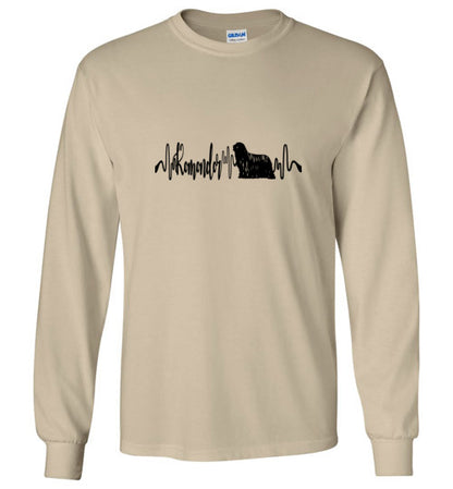 Komondor Heartbeat Unisex Long Sleeve T-Shirt - WagALotBowWow