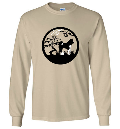 Akita Tree Gildan Long Sleeve T-Shirt - WagALotBowWow