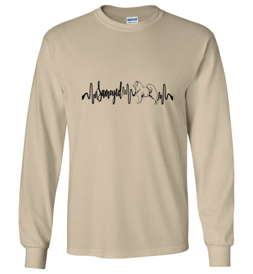 Samoyed Heartbeat Unisex Long Sleeve T-Shirt - WagALotBowWow