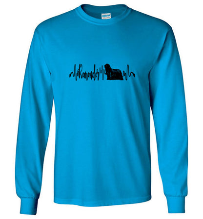 Komondor Heartbeat Unisex Long Sleeve T-Shirt - WagALotBowWow