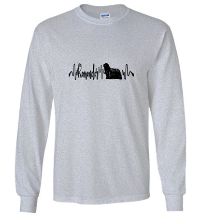 Komondor Heartbeat Unisex Long Sleeve T-Shirt - WagALotBowWow