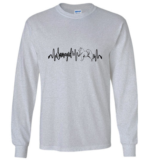 Samoyed Heartbeat Unisex Long Sleeve T-Shirt - WagALotBowWow