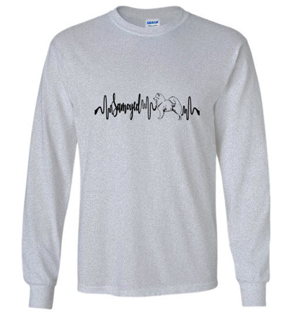 Samoyed Heartbeat Unisex Long Sleeve T-Shirt - WagALotBowWow