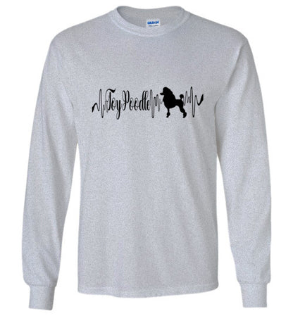 Toy Poodle Heartbeat Unisex Long Sleeve T-Shirt - WagALotBowWow
