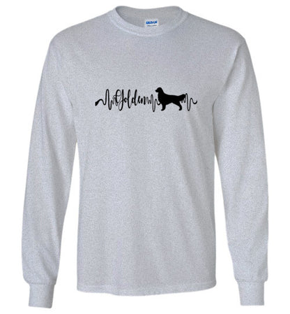 Golden Heartbeat Gilden Unisex Long Sleeve T-Shirt Black - WagALotBowWow