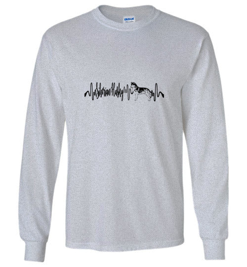 Siberian Husky Heartbeat Unisex Long Sleeve T-Shirt - WagALotBowWow