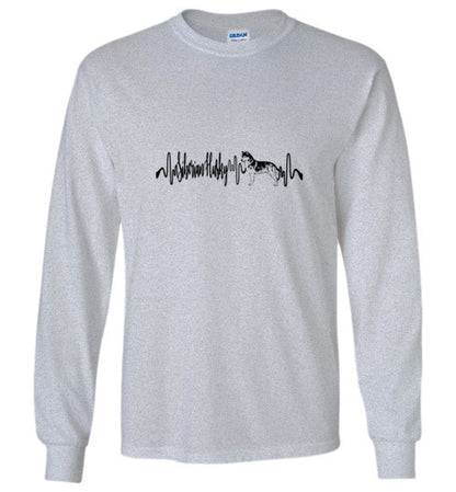 Siberian Husky Heartbeat Unisex Long Sleeve T-Shirt - WagALotBowWow