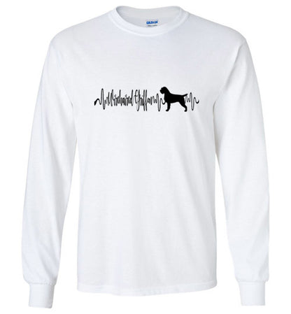 Wiredhair Griffon Heartbeat Long Sleeve Shirt Black Lettering - WagALotBowWow