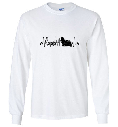 Komondor Heartbeat Unisex Long Sleeve T-Shirt - WagALotBowWow